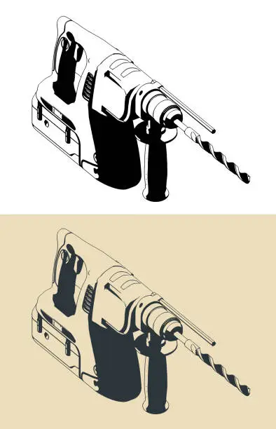 Vector illustration of Professional SDS Drill