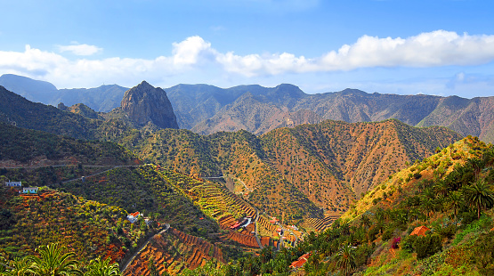 Vallehermoso, Gomera Island, Canary Islands, Spain - rugged volcanic landscape on the island