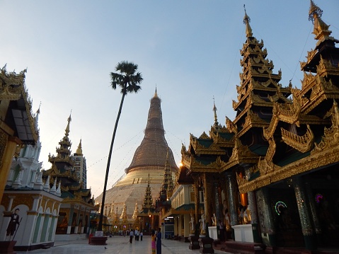 Shwedagon Pagoda, officially named Shwedagon Zedi Daw and also known as the Great Dagon Pagoda and the Golden Pagoda is a gilded stupa located in Yangon, Myanmar.