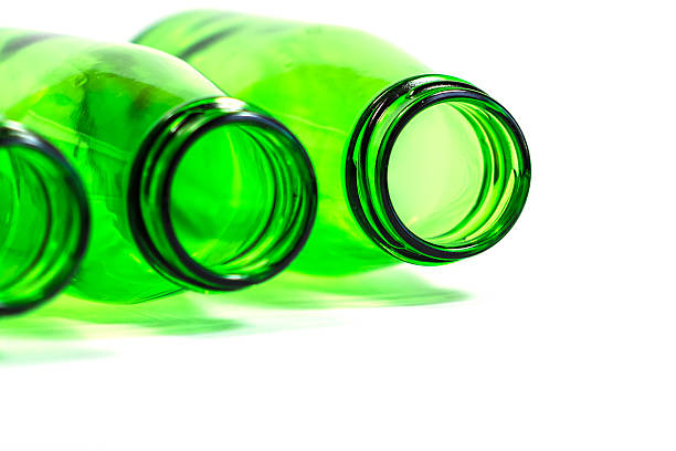 istock Three Green Bottles in White Background, focus on  Right bottle 179376113