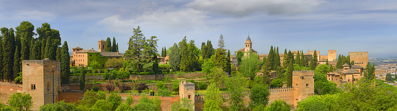 Wiew of the palace Alhambra, Granada, Andalucia, Spain - UNESCO World Heritage Site