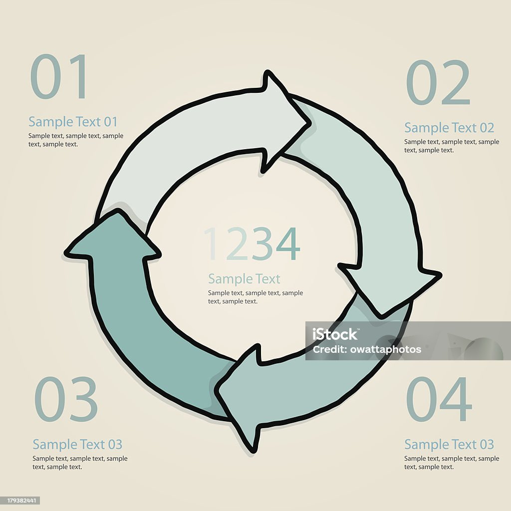 Quatro passos circular vector infographics - Royalty-free Desenho arte vetorial