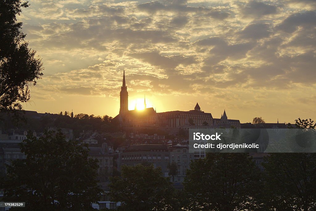 Coucher de soleil à Budapest - Photo de Budapest libre de droits