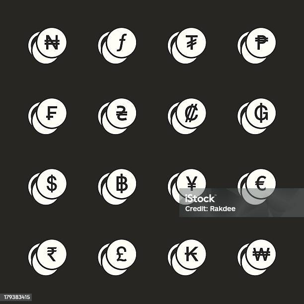 Währung Symbol Icons Set 1weiße Serieeps10 Stock Vektor Art und mehr Bilder von 1-Cent-Stück - 1-Cent-Stück, Britische Währung, Cent-Symbol