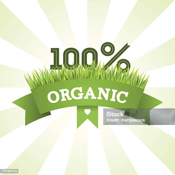 Etichetta Verde Organico - Immagini vettoriali stock e altre immagini di Cibo biologico - Cibo biologico, Numero 100, Campo