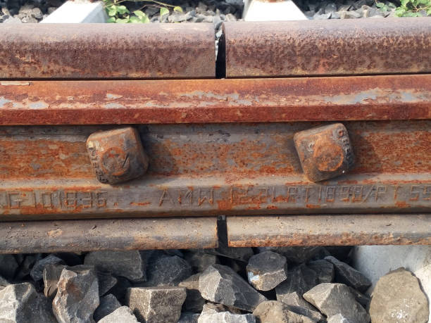 istock Joint of rail line sleepers 1793842693