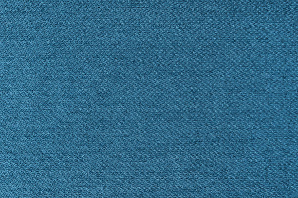 textile backgtound, blue coarse fabric texture, jacquard woven upholstery - burlap canvas home decorating color image imagens e fotografias de stock