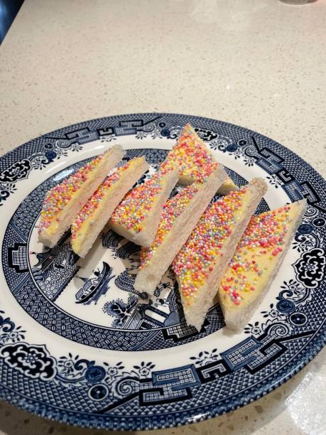 istock Multiple slices of fairy bread on a plate. 1793862805