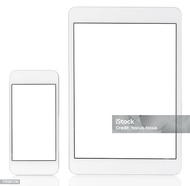 Foto de Tela Branca Em Branco Tablet Pc E Smartphone e mais fotos de stock de Aplicação móvel - Aplicação móvel, Branco, Computador