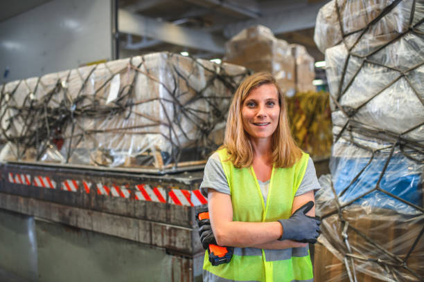 istock Caucasian Female Airport Warehouse Worker 1793893321