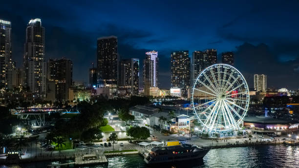 istock Skyviews Miami Observation Wheel glows against Downtown waterfront in Miami, Florida 1793910129