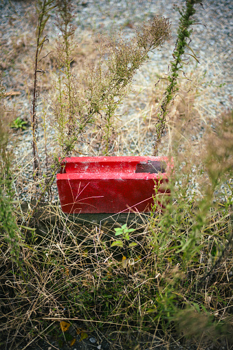 Red concrete block