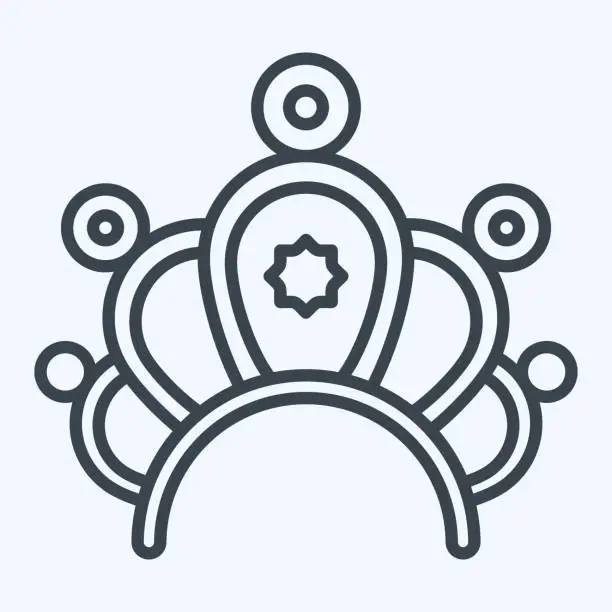 Vector illustration of Icon Crown. related to Indigenous People symbol. line style. simple design editable. simple illustration