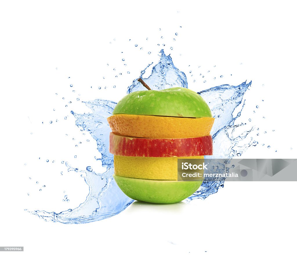 Früchte mix aus Wasser splash - Lizenzfrei Abnehmen Stock-Foto
