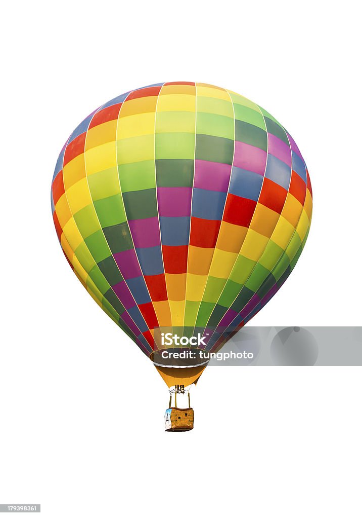 Coloridos globos de aire caliente aislado sobre fondo blanco - Foto de stock de Aislado libre de derechos