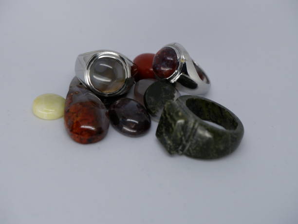 istock Various kinds of chalcedony minerals such as Agate, Jasper, chalcedony, and some have become rings 1794005766