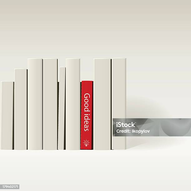 Red Book In Row Of White Books Stock Illustration - Download Image Now - Book, Library, Shelf