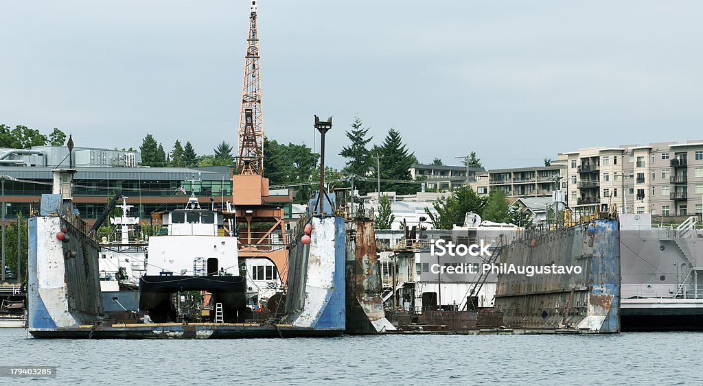 Dique seco instalación en el lago unión en Seattle, Washington - Foto de stock de Agua libre de derechos