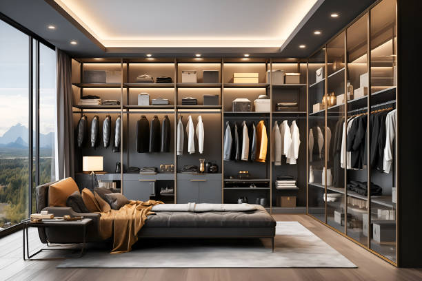 istock luxury modern wood walk in closet with wardrobe 1794040247