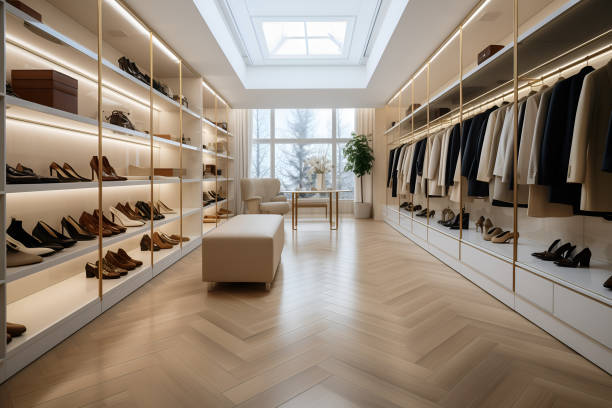 istock luxury modern wood walk in closet with wardrobe 1794040250