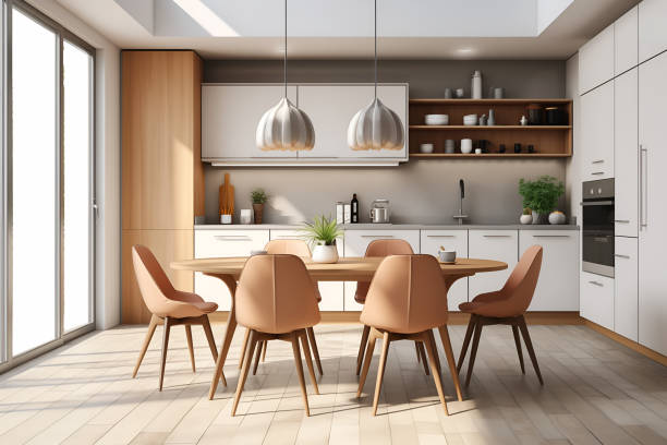 istock modern luxury kitchen with wood built in 1794041319