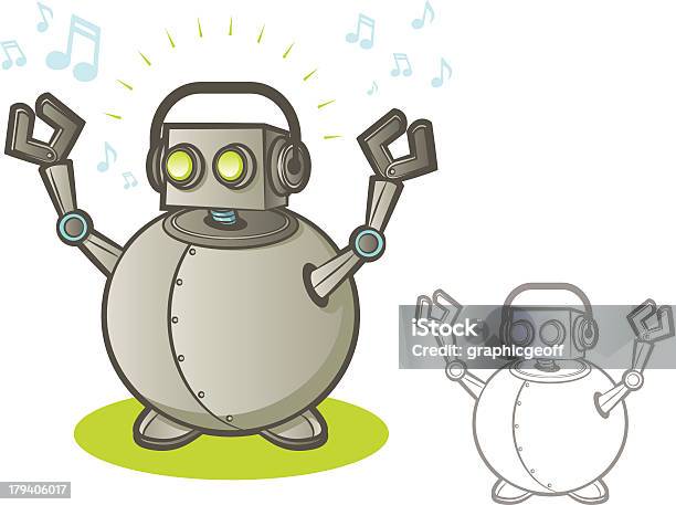 Robot With Headphones Stock Illustration - Download Image Now - 1950-1959, Audio Electronics, Automated