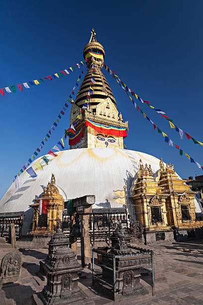 swayambhunath tempio - nepal buddha monkey temple tibet foto e immagini stock