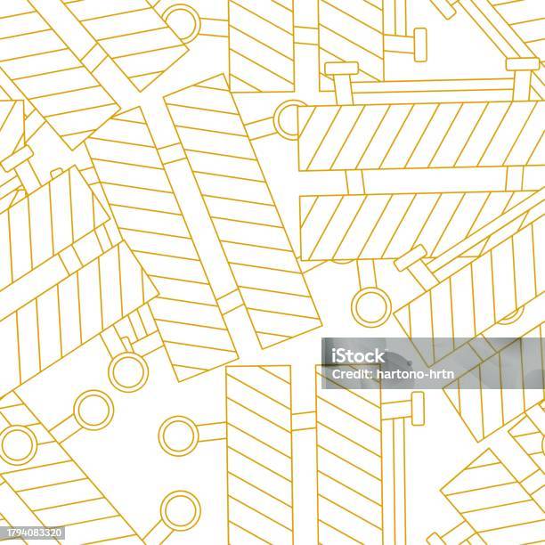 Barrier Pattern Texture Safety Barrier Line Art Seamless Pattern Suitable For Backgrounds ...