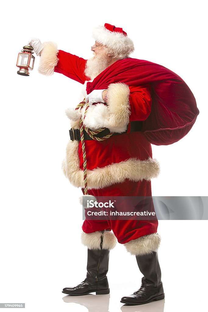 Imagens de Vintage reais Pai Natal carregar um saco de oferta - Royalty-free Pai Natal Foto de stock