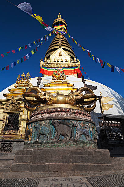 swayambhunath tempio - nepal buddha monkey temple tibet foto e immagini stock