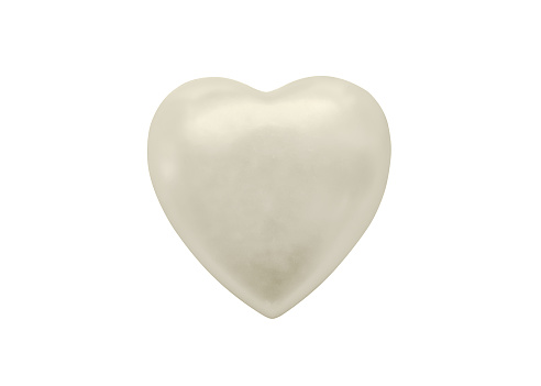 White pearl heart shape jewelry isolated on white background