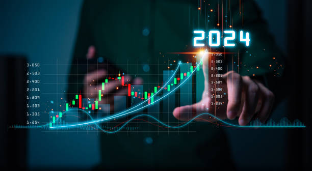 istock Businessman forecste analyze graph corporate future growth year 2024. New Goals with Plans and Visions for Next Year 2024, Opportunity, challenge and business strategy. 1794113762