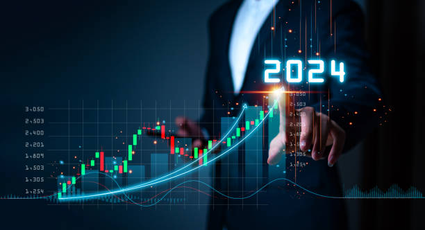 istock Businessman forecste analyze graph corporate future growth year 2024. New Goals with Plans and Visions for Next Year 2024, Opportunity, challenge and business strategy. 1794114272