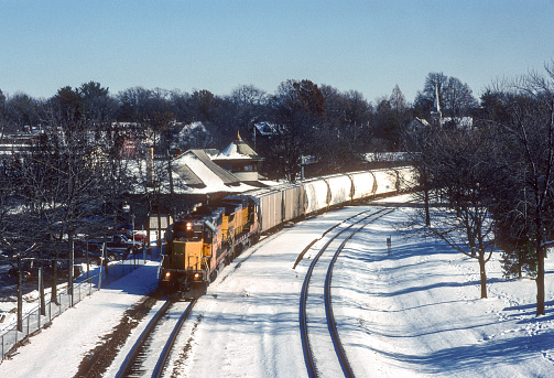 Trains in Snow - Mixed Freight Kirkwood - 2006. Scanned from Kodachrome 64 slide.