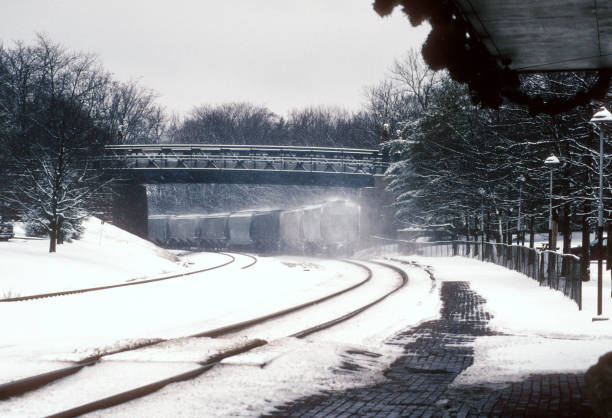 istock Trains in Snow - Receding Train - 2002 1794131082