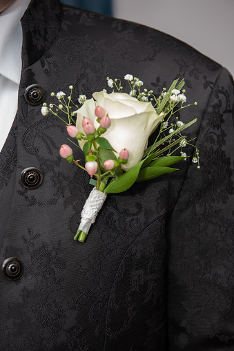 Wedding Groom Boutonniere  \n Buttonhole Flower