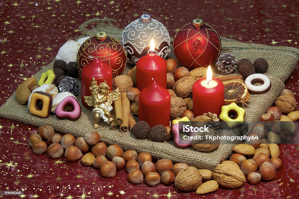 Advent Kranz - 2. Kerzenschein - Lizenzfrei Advent Stock-Foto