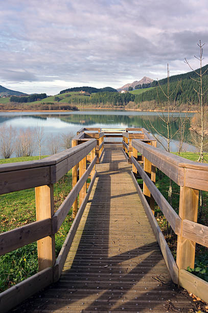 istock observation post in wooden pier on a lake 179416458