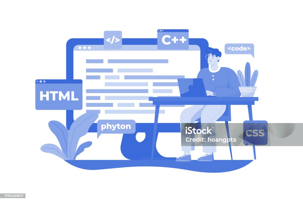Computer Programmers Title Computer Programmer Illustration Concept On A White Background Stock ...