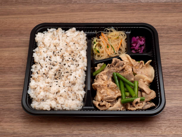 istock Bento of stir-fried pork and garlic sprouts 1794269367