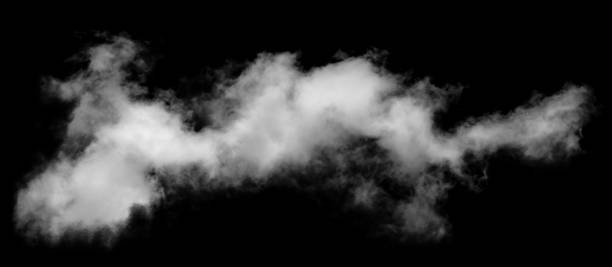 istock White cloud isolated on black background,Textured smoke,brush effect 1794275700
