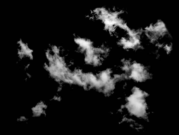 istock White cloud isolated on black background,Textured smoke,brush effect 1794286108