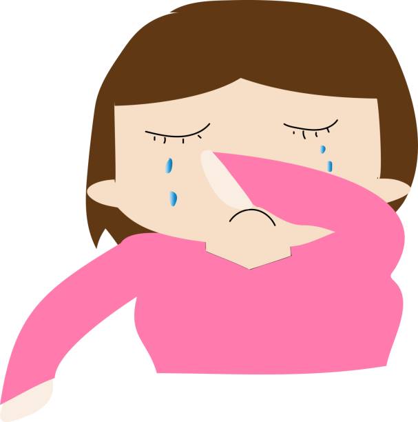 ilustrações de stock, clip art, desenhos animados e ícones de illustration of a depressed woman - white background distraught worried close up