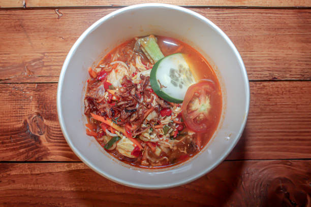 istock Dok dok caleum noodles with various vegetables such as mustard greens, cabbage, tomatoes, cucumbers, cauliflower, carrots and others 1794306126