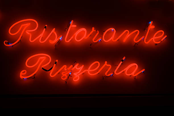 istock Red neon Sign in Italy-Rome 179433376