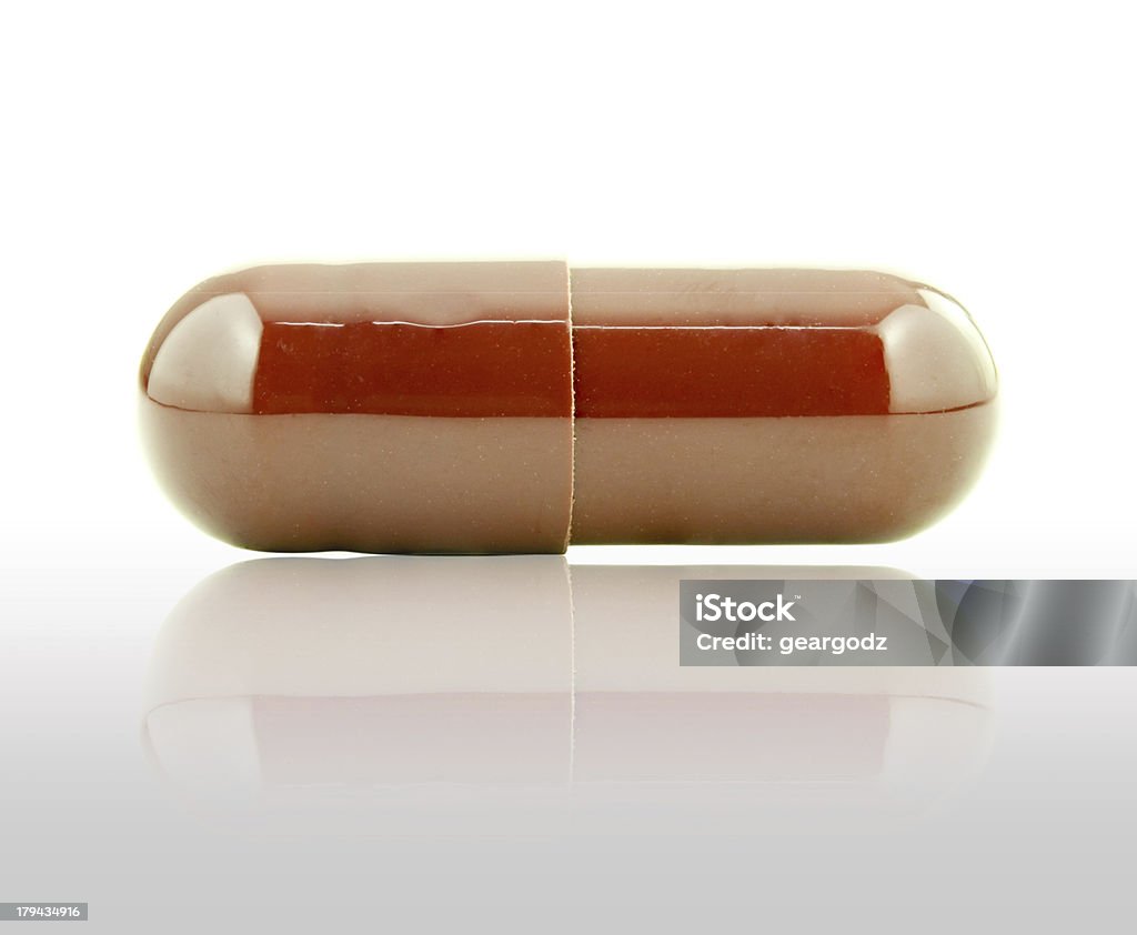 close-up de marrom pill - Foto de stock de Antibiotico royalty-free