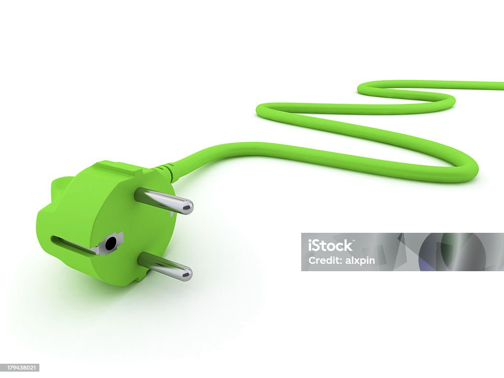 Green Electric Plug - Lizenzfrei Digital generiert Stock-Foto