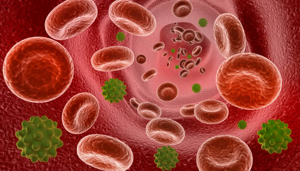 istock Covid19 virus are floating on bloodstream 1794393743