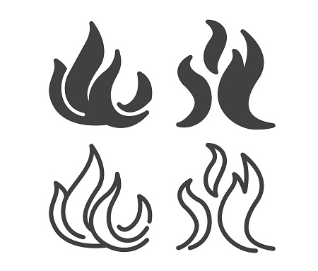 Fire, Smoke and Steam - Illustration Icons