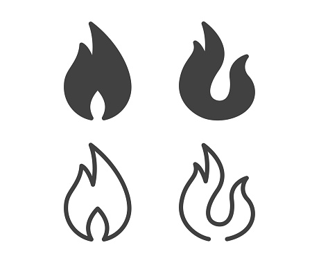 Fire, Smoke and Steam - Illustration Icons